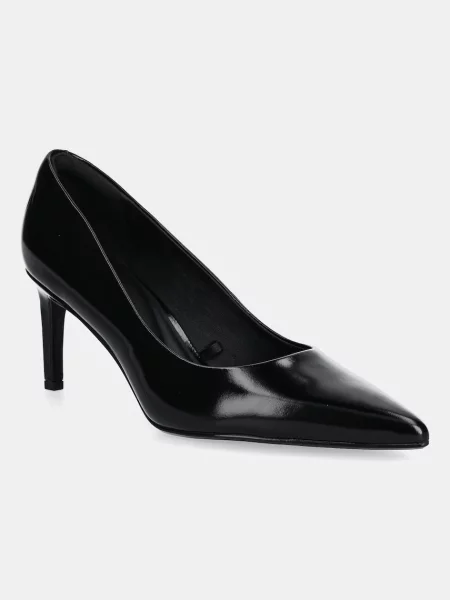 Calvin Klein szpilki skórzane ESS STILETTO 70 SHINY LTH czarny