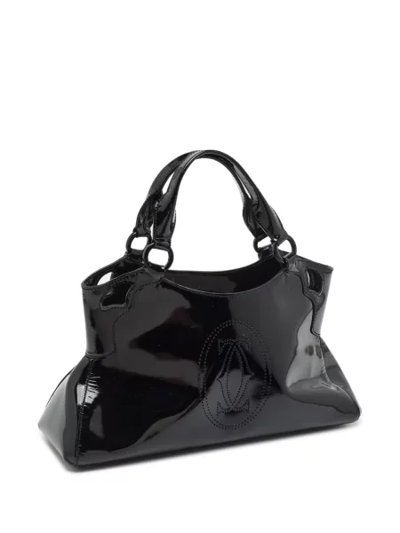 Bőr lakkozott shopper táska Cartier fekete