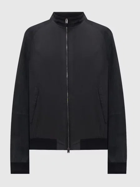 Комбінована куртка із замшею Canali чорна