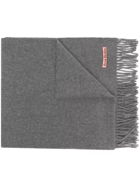 Fular Acne Studios cu franjuri de lână gri