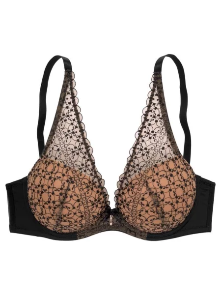 NUANCE Sutien bej deschis negru