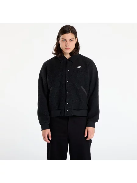 Bunda Nike Sportswear Club High-Pile Fleece Coaches Jacket Black/ White S bílá