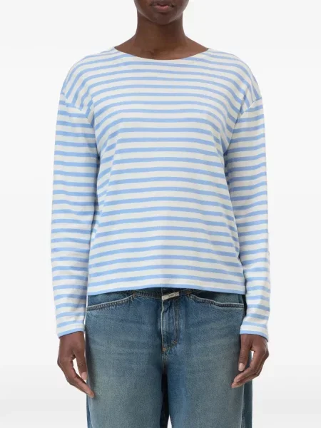 Tricou mânecă lungă Closed cu dungi albastru