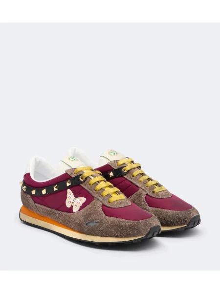 Sneakerși Valentino Garavani cu broderie din piele de căprioară