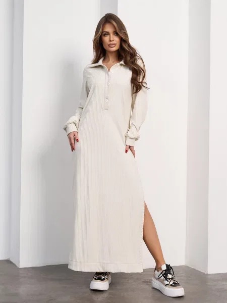 Сукня максі ISSA Plus молочний комбінований верх