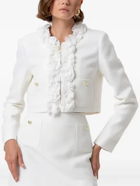 Geacă Fracomina cu model floral cu aplicații din tweed