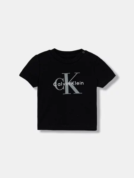 Calvin Klein Jeans tričko detské s elastanom čierna