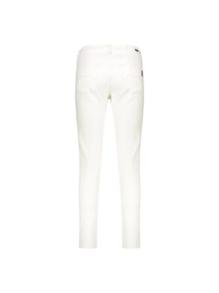 Jeansy skinny Moorer z wysoką talią białe