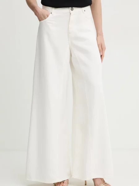 Pinko jeansy relaxed fit beżowe