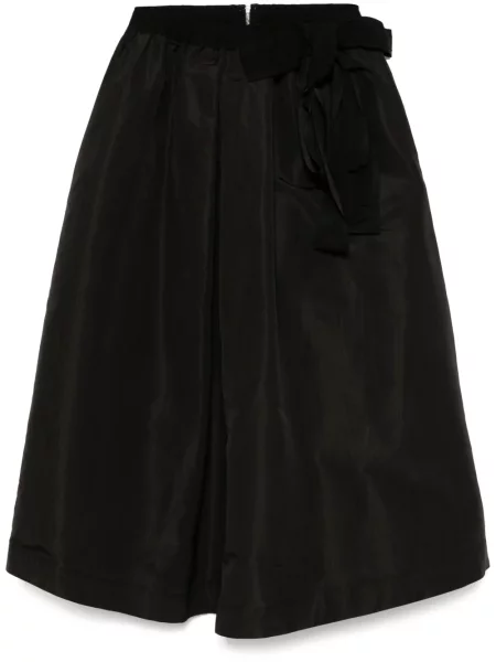 Fustă midi Dice Kayek cu funde de mătase până la genunchi negru