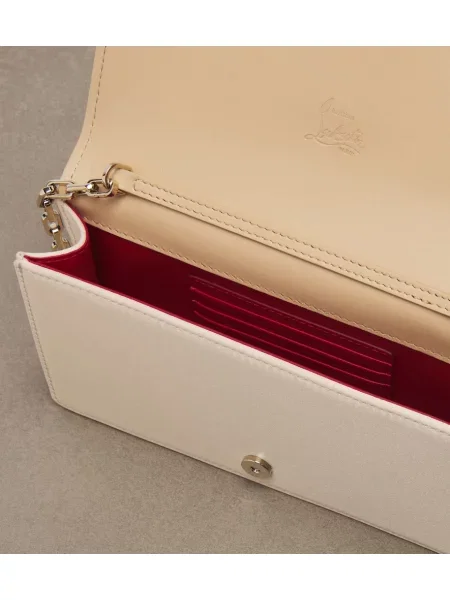 Saténová listová kabelka Christian Louboutin ružová