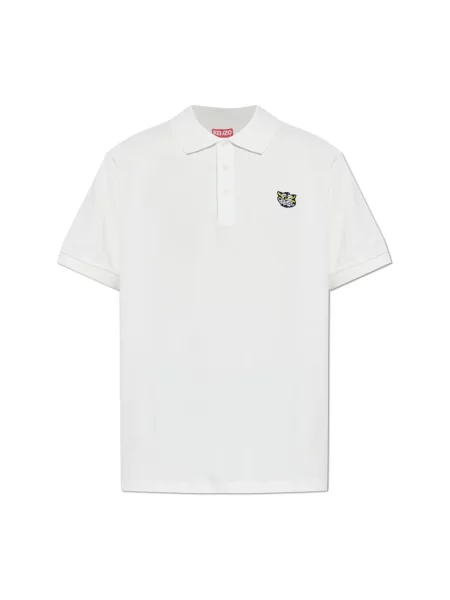 Koszulka polo Kenzo w tygrysie prążki biała