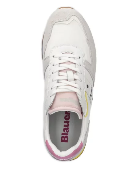 Sneakerși Blauer din piele de căprioară alb