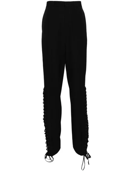 Pantaloni Jean Paul Gaultier cu șireturi de lână negru