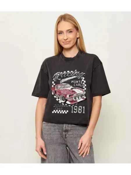 GUESS Tricou RACE CAR TEE | Relaxed fit negru