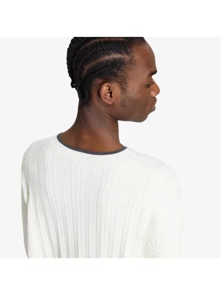 Пуловер adidas Cable Knit Crewneck Sweatshirt Cloud White L бяло