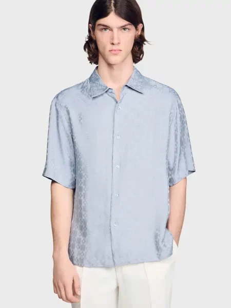 Рубашка Sandro голубая