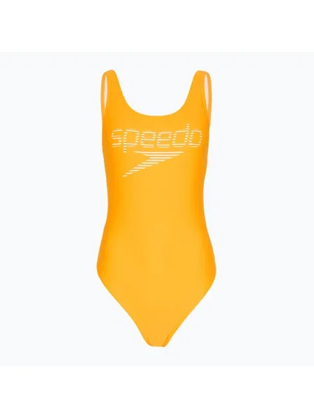 Női egyrészes fürdőruha Speedo Logo Deep U-Back narancssárga. Méret: 38 narancsszínű