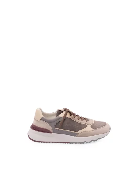 Sneakersy Brunello Cucinelli skórzane brązowe