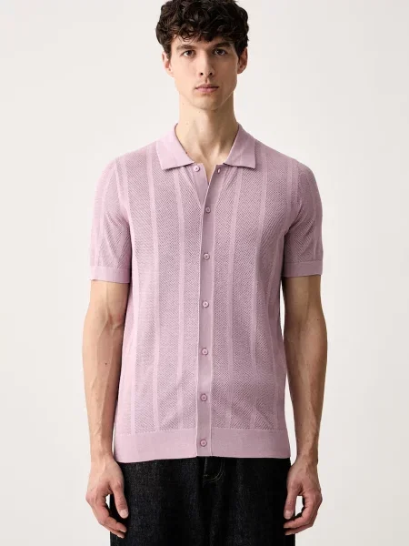 Tricou polo Karl Lagerfeld roz