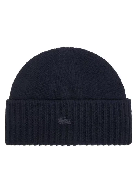 Lacoste czapka wełniana granatowy
