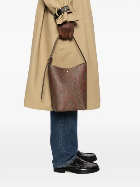 Geantă Etro cu imagine cu model paisley maro
