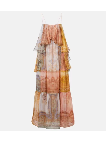 Jedwabna sukienka maxi Zimmermann z nadrukiem