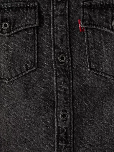 Levi's риза за деца от деним NEW BARSTOW WESTERN SHIRT сиво