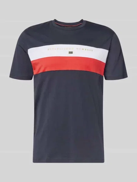 T-shirt o kroju regular fit z okrągłym dekoltem Christian Berg Men granatowa