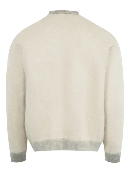 Pulover Off-white de mohair alb
