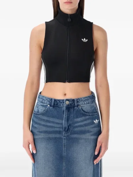 Pruhované krajkové pruhované tričko Adidas s vázáním šedé