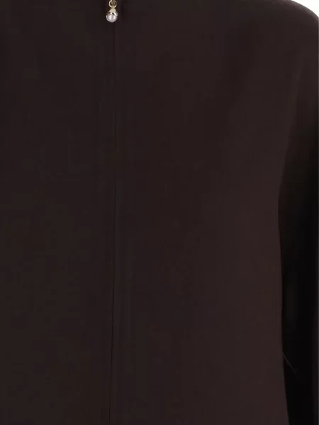 Lung rochie Carven cu perle maro