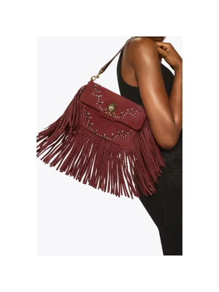 Kurt Geiger London torebka crossbody zamszowa OXFORD czerwona