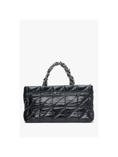 Сумка-тоут шкіряна Estro чорна