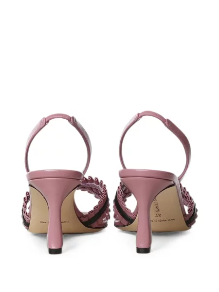 Sandale Manolo Blahnik cu volane slingback roz