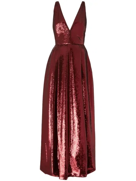Rochie maxi Genny cu paiete de costum roșu