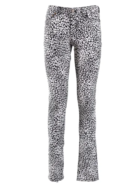 Blugi Saint Laurent cu model leopard negru