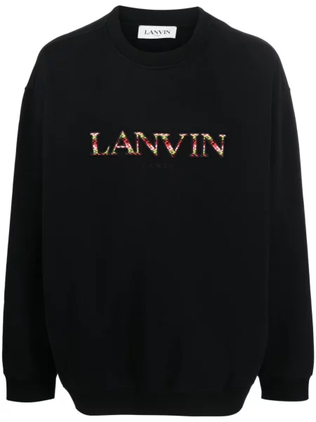 Hanorac crewneck Lanvin cu broderie albastru