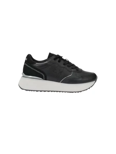 Sneakersy Sun68 skórzane czarne