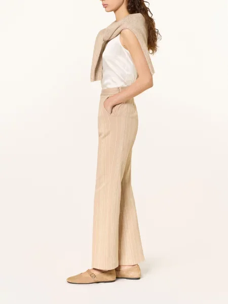 Mm By Max Mara Kalhoty Ortensia béžová bílá