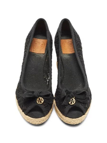 Pantofi cu toc Tory Burch cu pană plasă negru