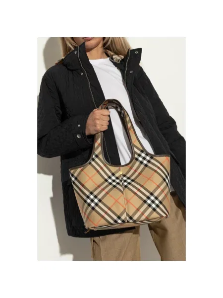 Shopperka Burberry w kratę beżowa