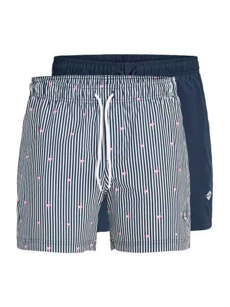 JACK & JONES Kratke kopalne hlače JPSTMAUI modra / roza bela