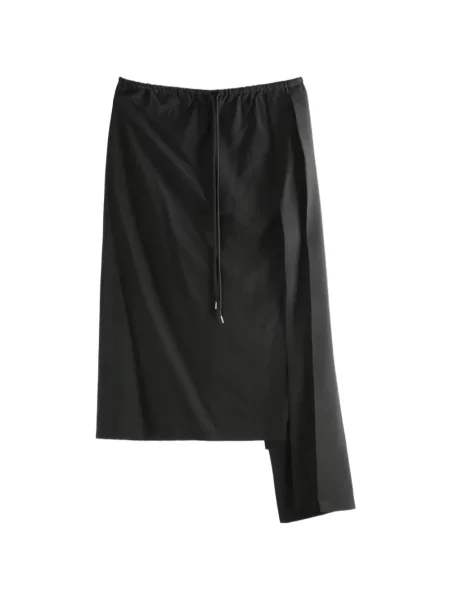 Fustă Yohji Yamamoto asimetrică cu cordon negru