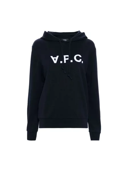 A.P.C. bluza hoodie standard grand vpc GOTS granatowy z kapturem z aplikacją niebieska