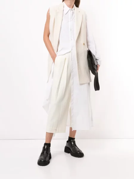 Pantaloni Y's conici alb