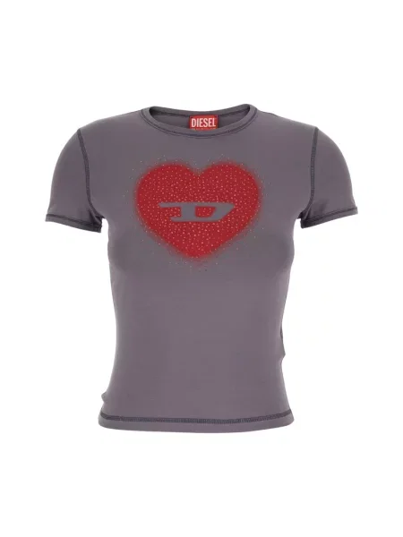 Długa koszulka Diesel szara