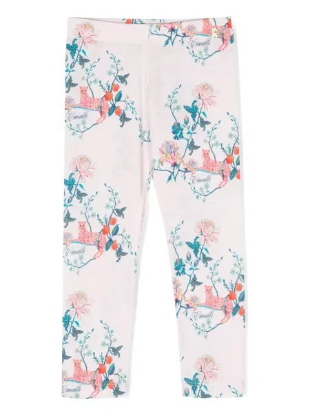 Legginsy dziecięce Roberto Cavalli różowe