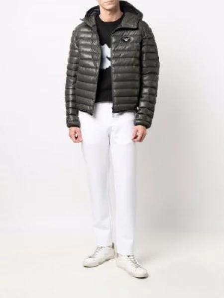 Pūkinė striukė Emporio Armani su gobtuvu