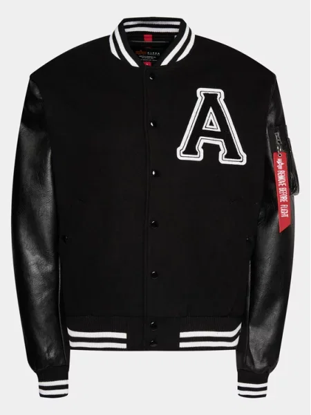 Alpha Industries Bomber striukė College Juoda balta